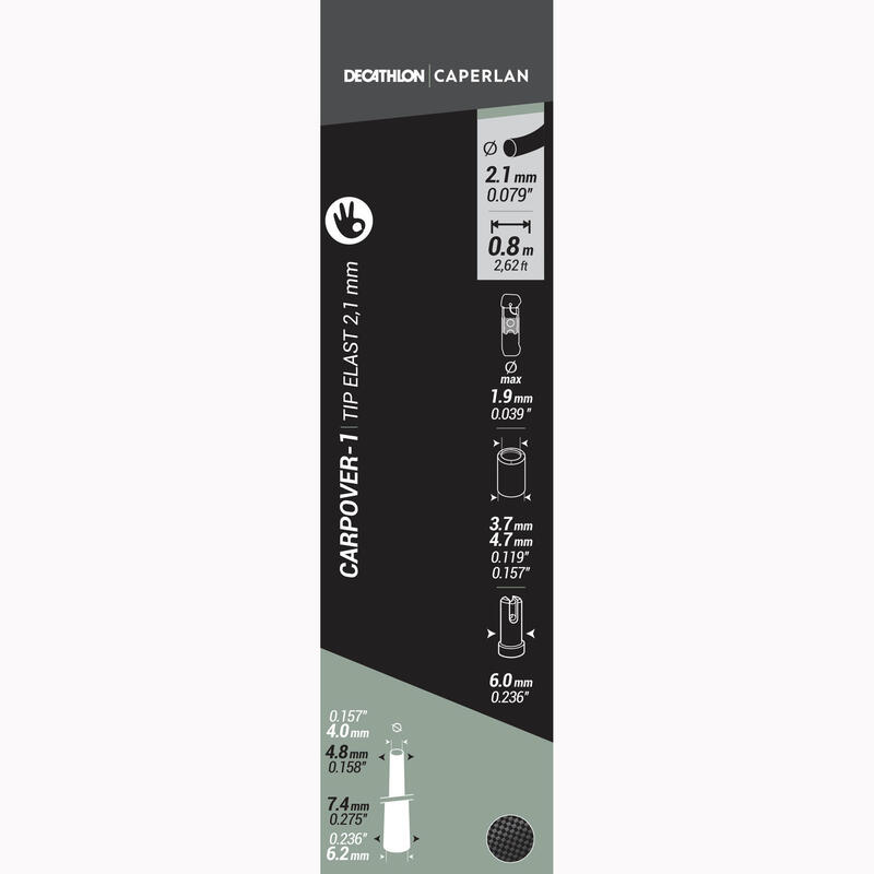 Cimino equipaggiato CARPOVER-1 TIP elastico 2,1 mm