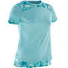 T-Shirt atmungsaktive Baumwolle 500 GYM Kinder blau meliert/grün