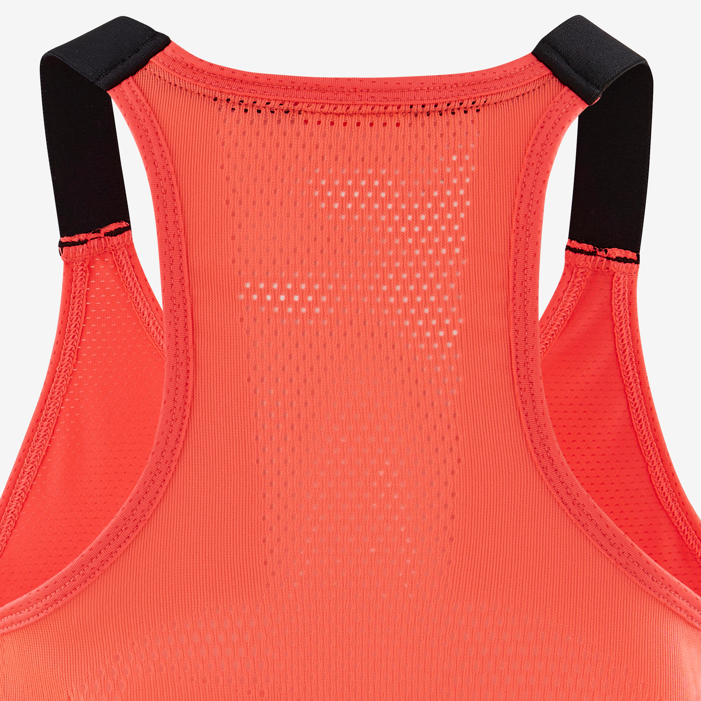 Girls' Breathable Gym Tank Top S580 - Neon Pink/Black Straps 4/5