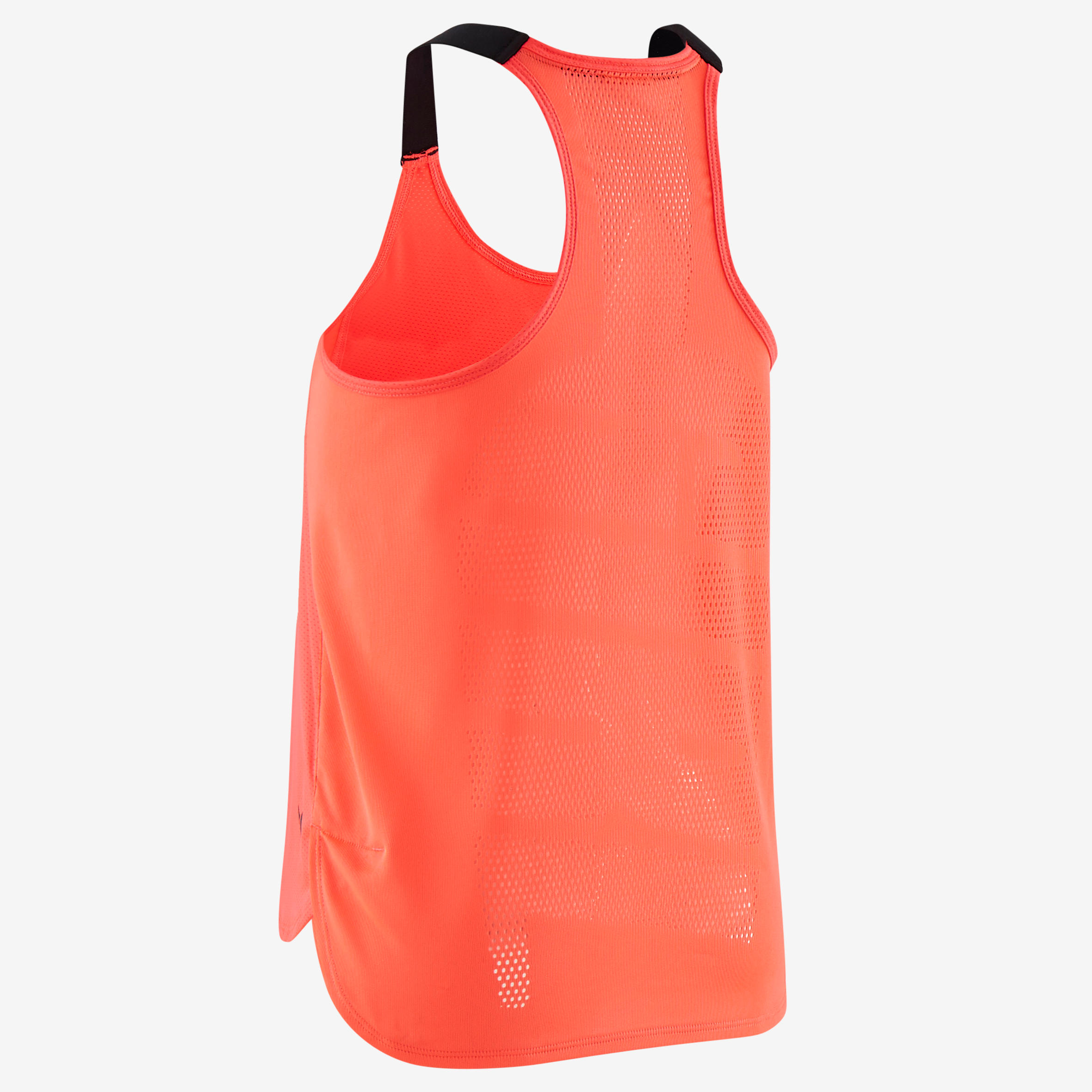 Girls' Breathable Gym Tank Top S580 - Neon Pink/Black Straps 3/5