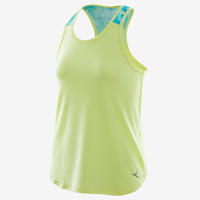 Žuto-zelena sportska majica bez rukava sa printom 500 za devojčice