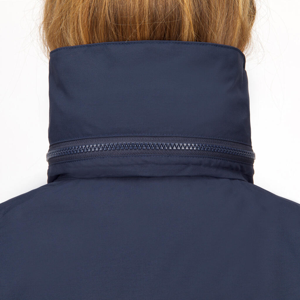 Women's windproof waterproof jacket - wet-weather jacket SAILING 300 beige navy