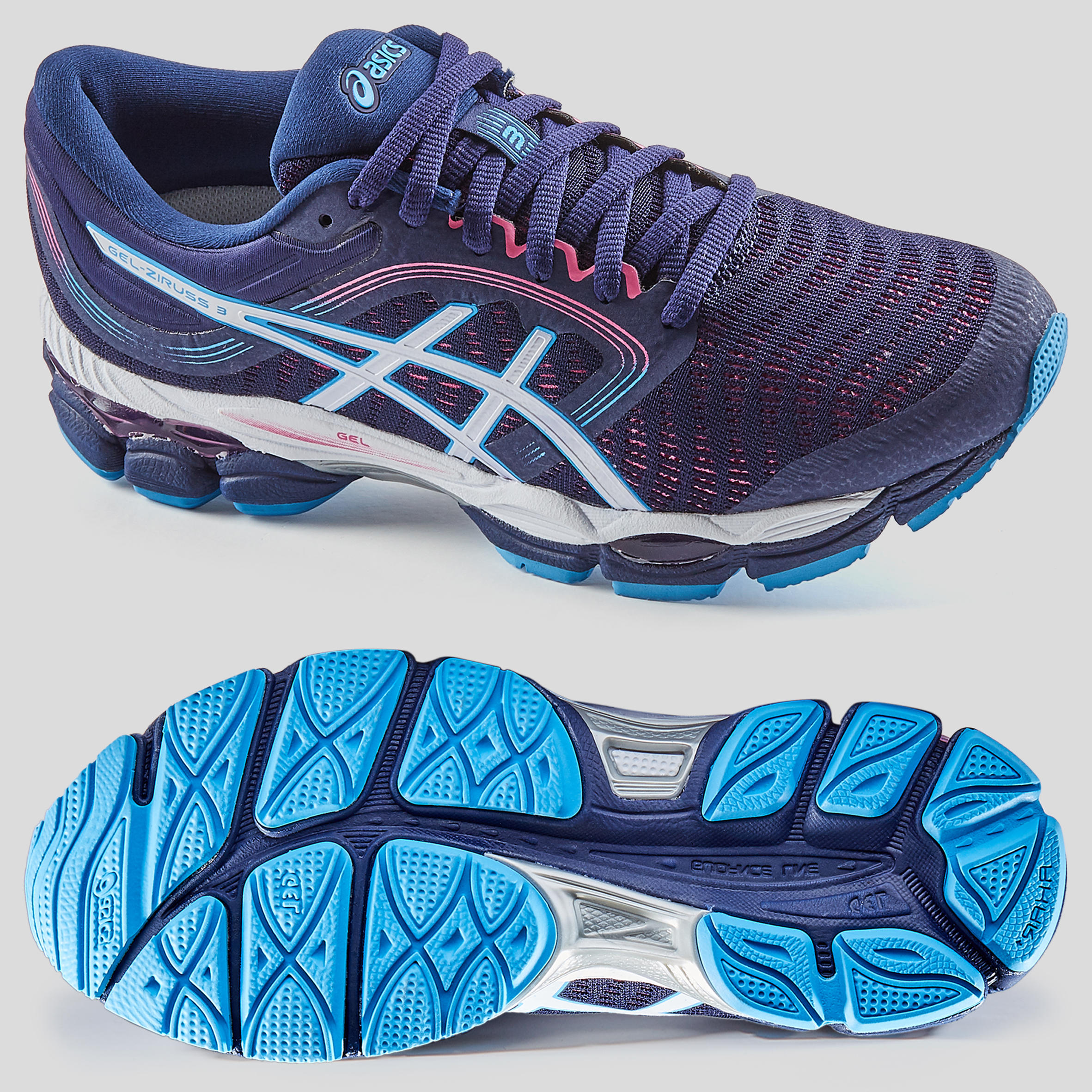 asics womens running shoes blue