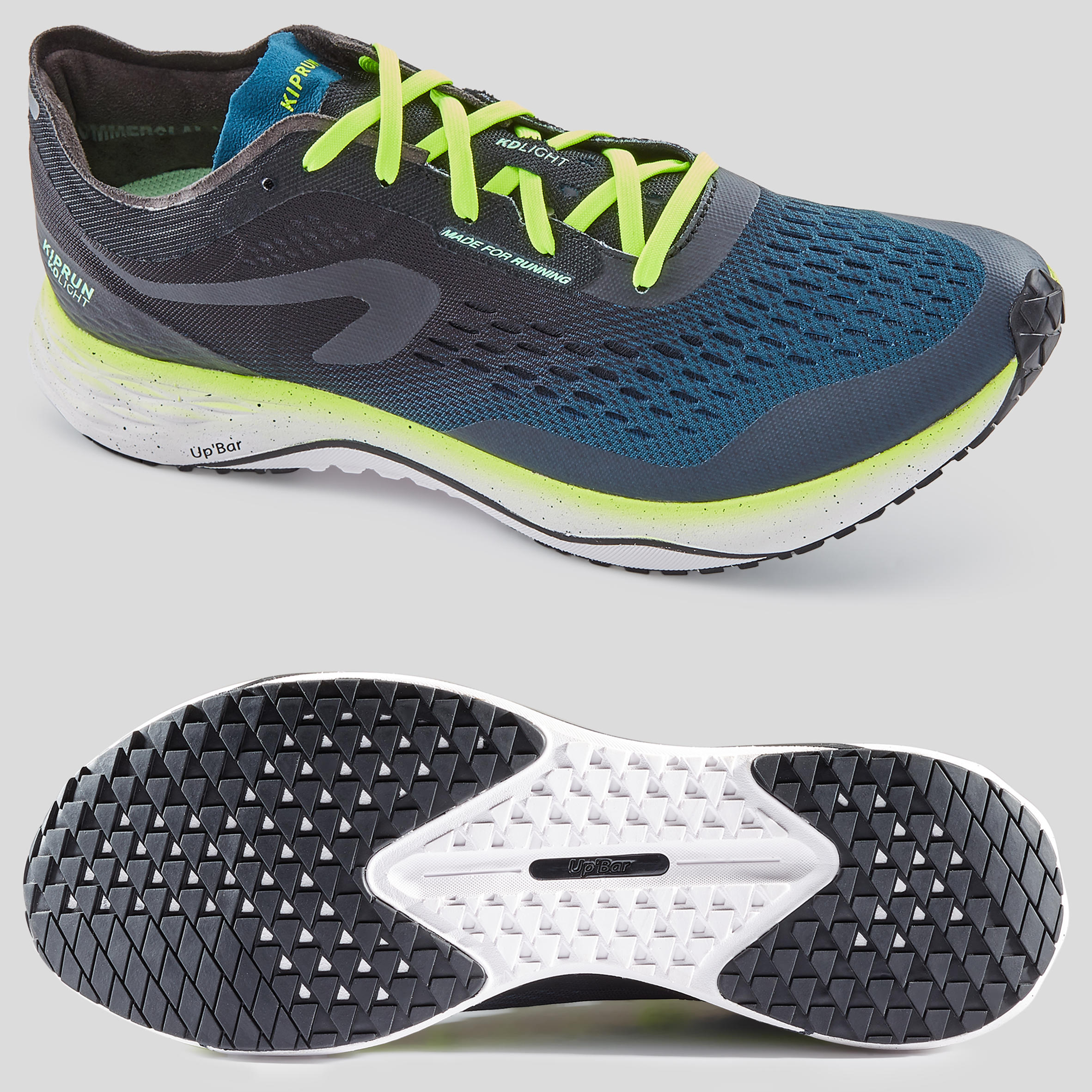 CHAUSSURES DE RUNNING HOMME KIPRUN KD LIGHT BLEU JAUNE 2/18