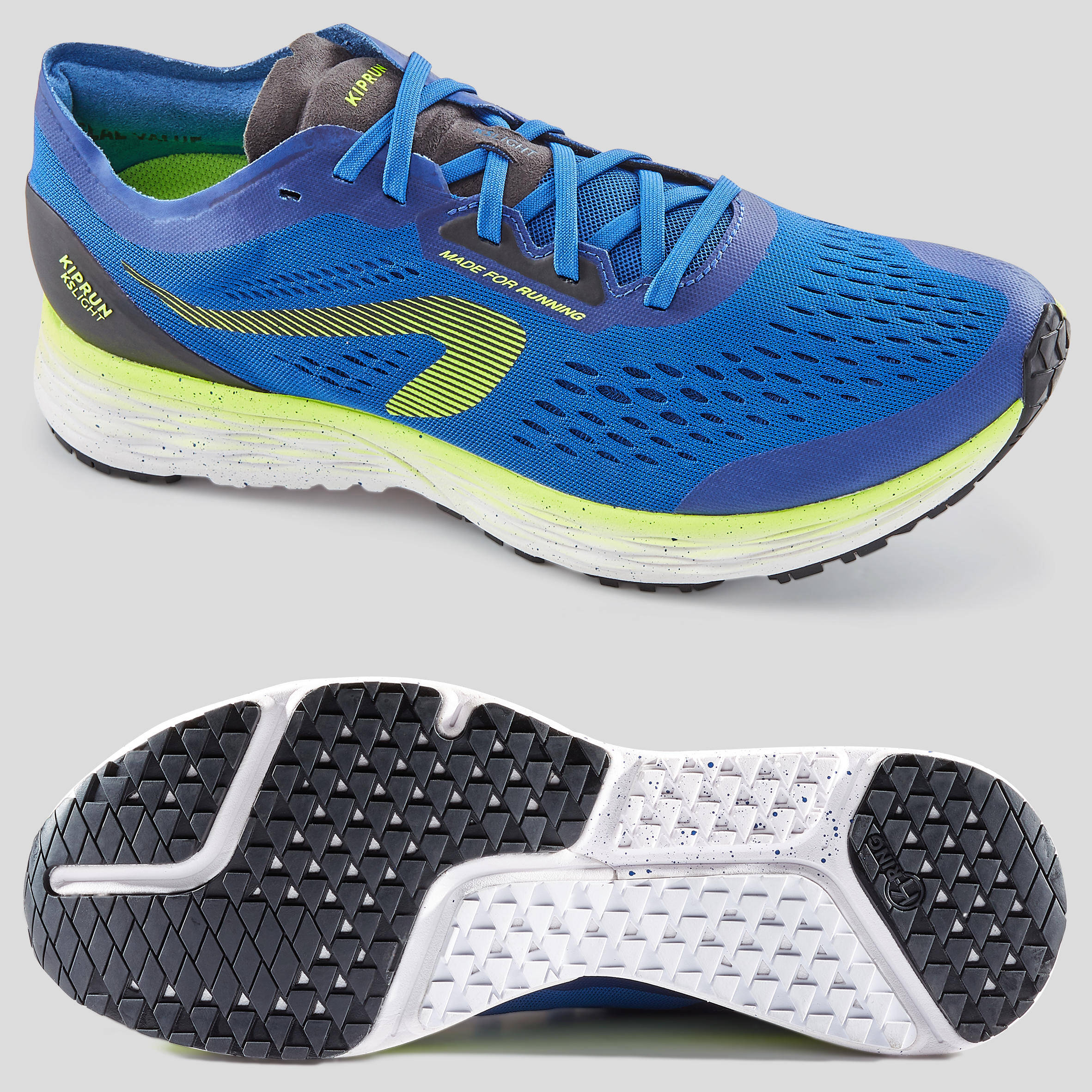 Men's Marathon Running Shoes KS Light- Blue/ Green -  3