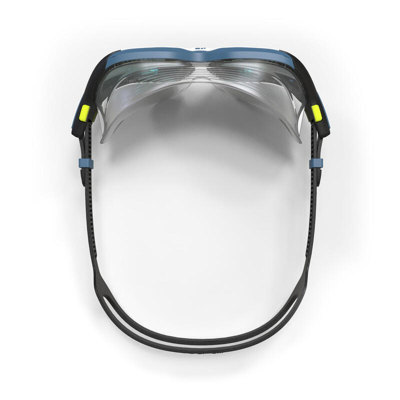 Zwembril ACTIVE grote maat zwart blauw spiegelglazen