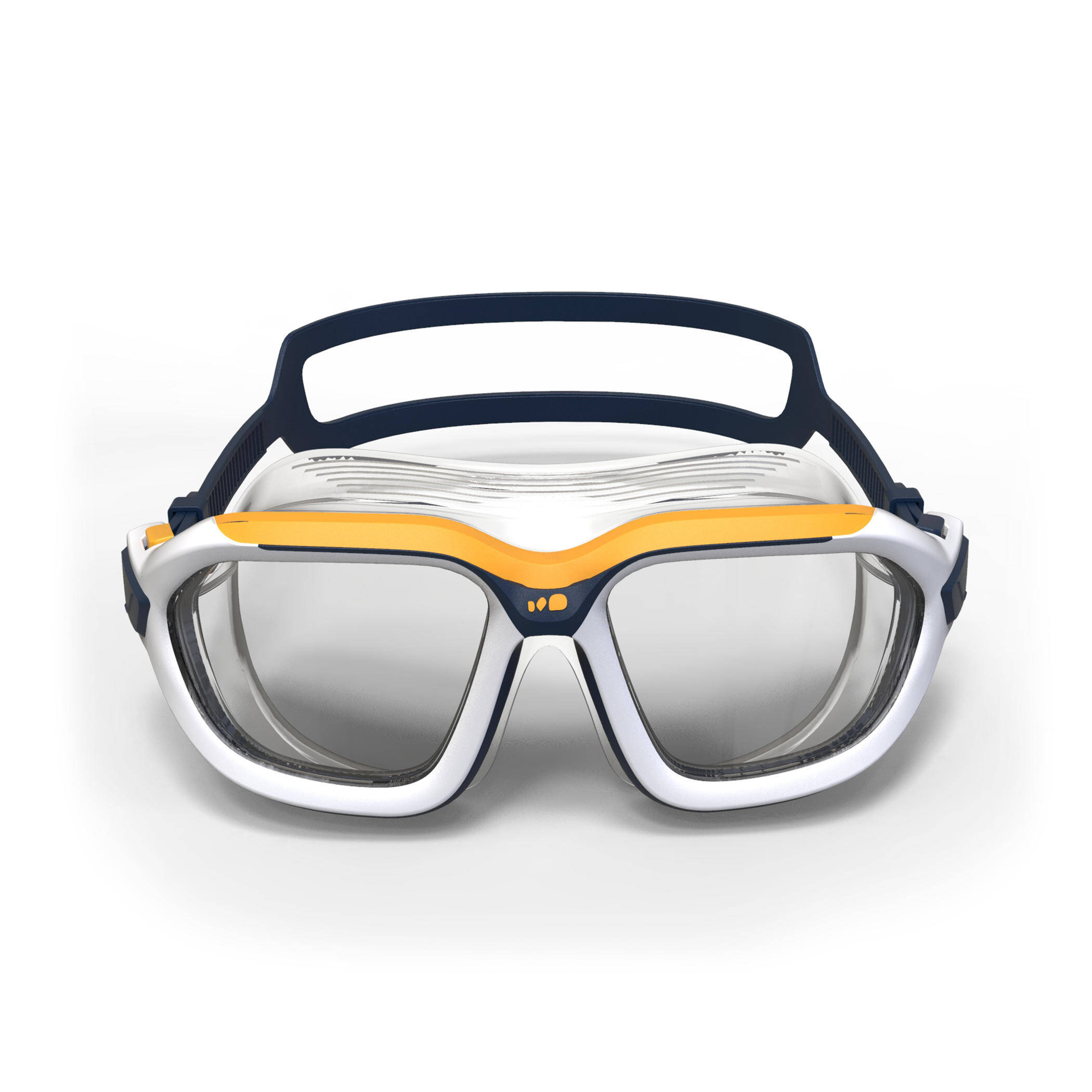 Swimming Pool Mask ACTIVE Size L Clear Lenses Wide Vision Yellow White -  3