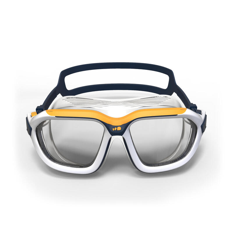 500 ACTIVE ASIA L SWIMMING MASK WHITE YELLOW CLEAR LENSES