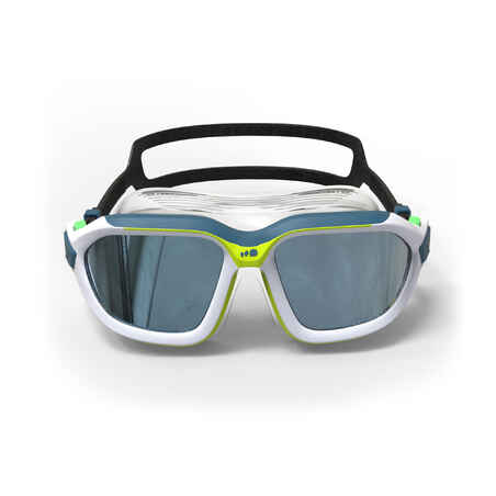 SWIMMING POOL MASK ACTIVE SIZE S MIRROR LENSES - GREEN / WHITE