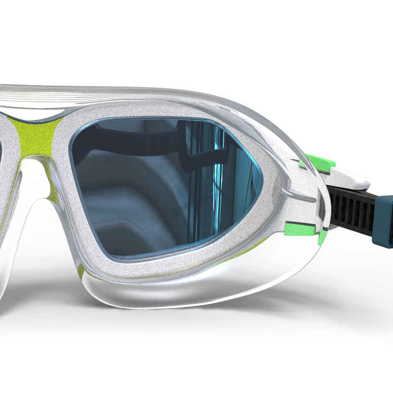 Active Asia Swimming Mask 500 S - White Green Mirror Lenses
