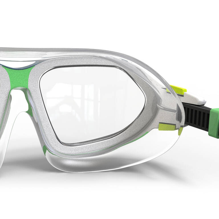 SWIMMING POOL MASK ACTIVE SIZE S CLEAR LENSES - GREEN / WHITE