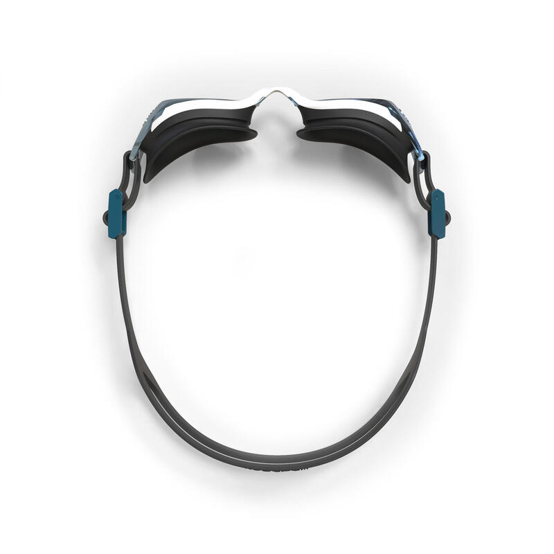 B-FIT Swimming Goggles 500 - White Black Mirror Lenses