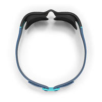 Goggles de Natación 100 Soft Negro Azul Cristales Ahumados Talla G