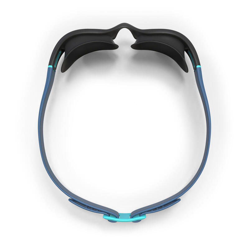 Schwimmbrille Soft - klare Gläser - grosse Grösse - schwarz bleu