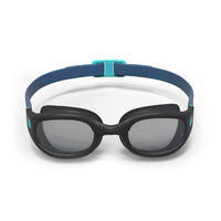 Goggles de Natación 100 Soft Negro Azul Cristales Ahumados Talla G