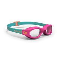 SWIMMING GOGGLES SOFT - SIZE S - CLEAR LENSES - CORAL PINK