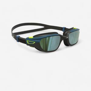 Adult Swimming Goggles Men Women UV Protection Mirror Lenses Spirit Black Blue