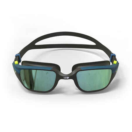 نظارات سباحة 500 SPIRIT، مقاس L، بعدسات أسود أزرق عاكسة