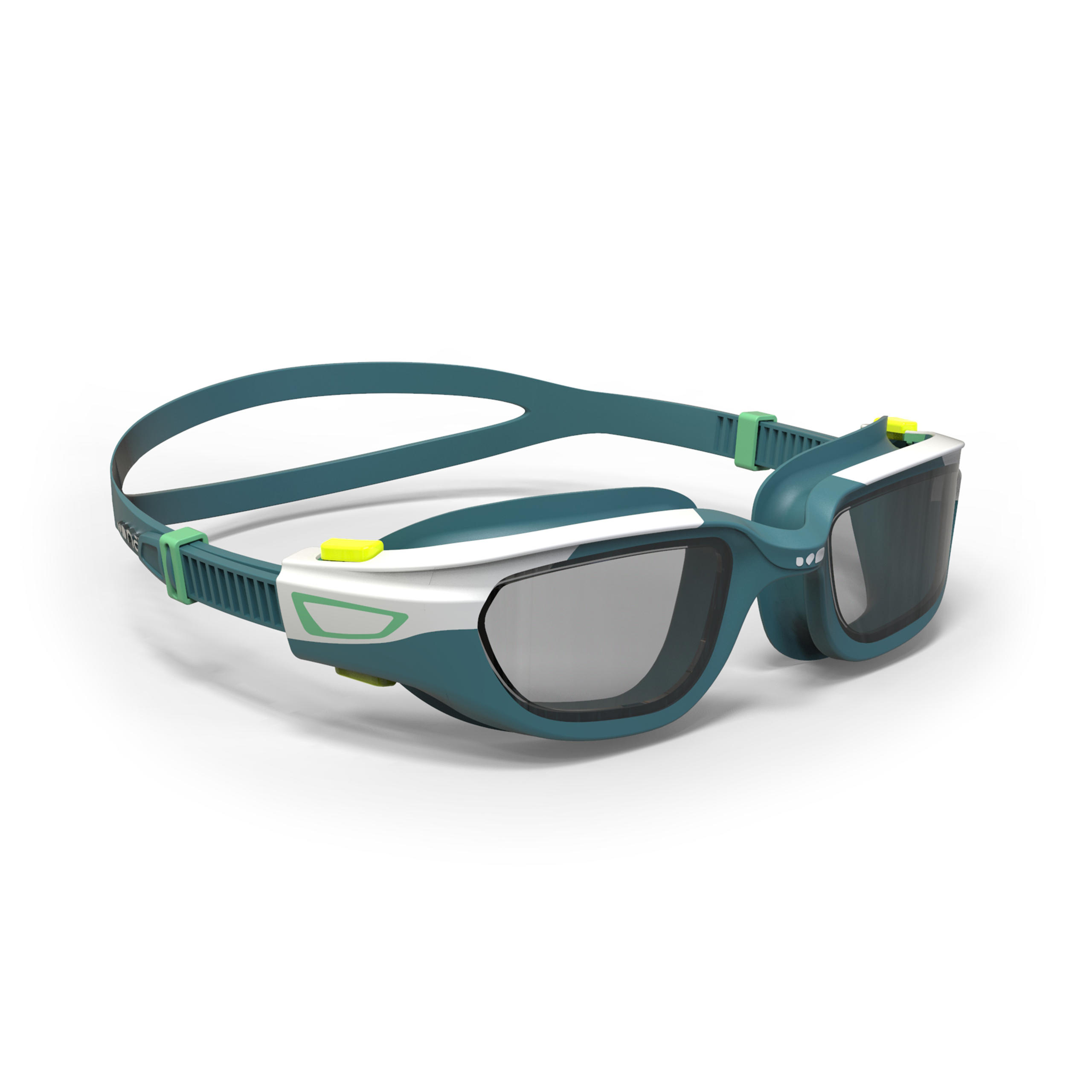 SWIMMING GOGGLES - SPIRIT SIZE S - SMOKED LENSES - WHITE / GREEN