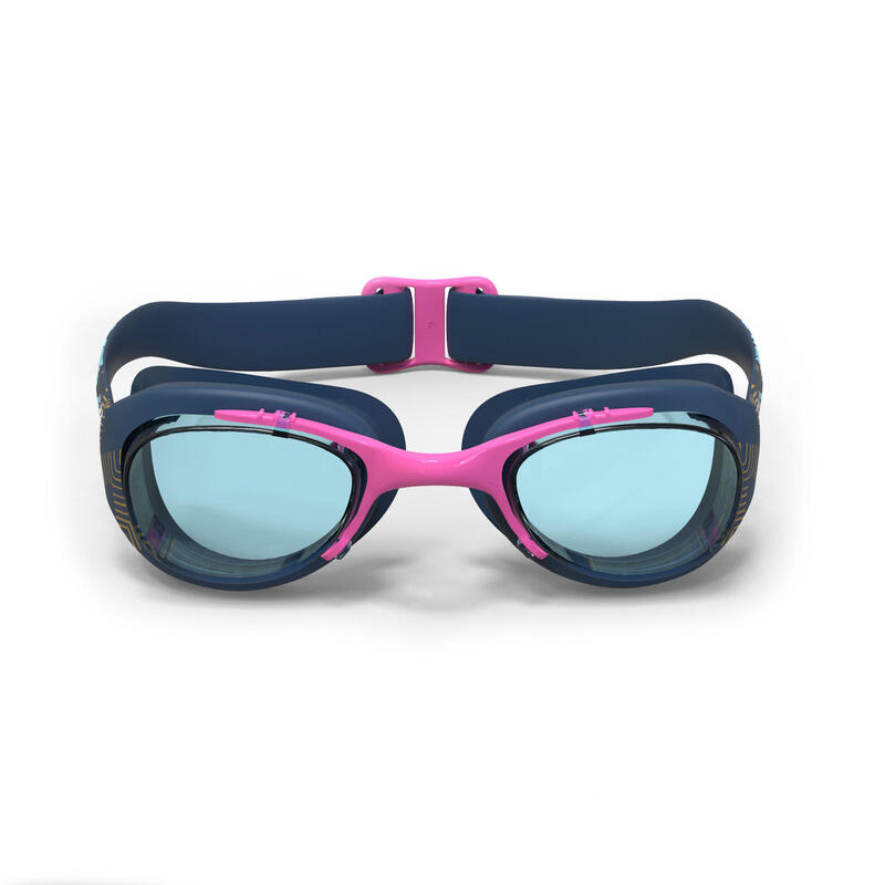 Lunettes De Natation - Xbase Print L - Verres Clairs - Marine Rose Or