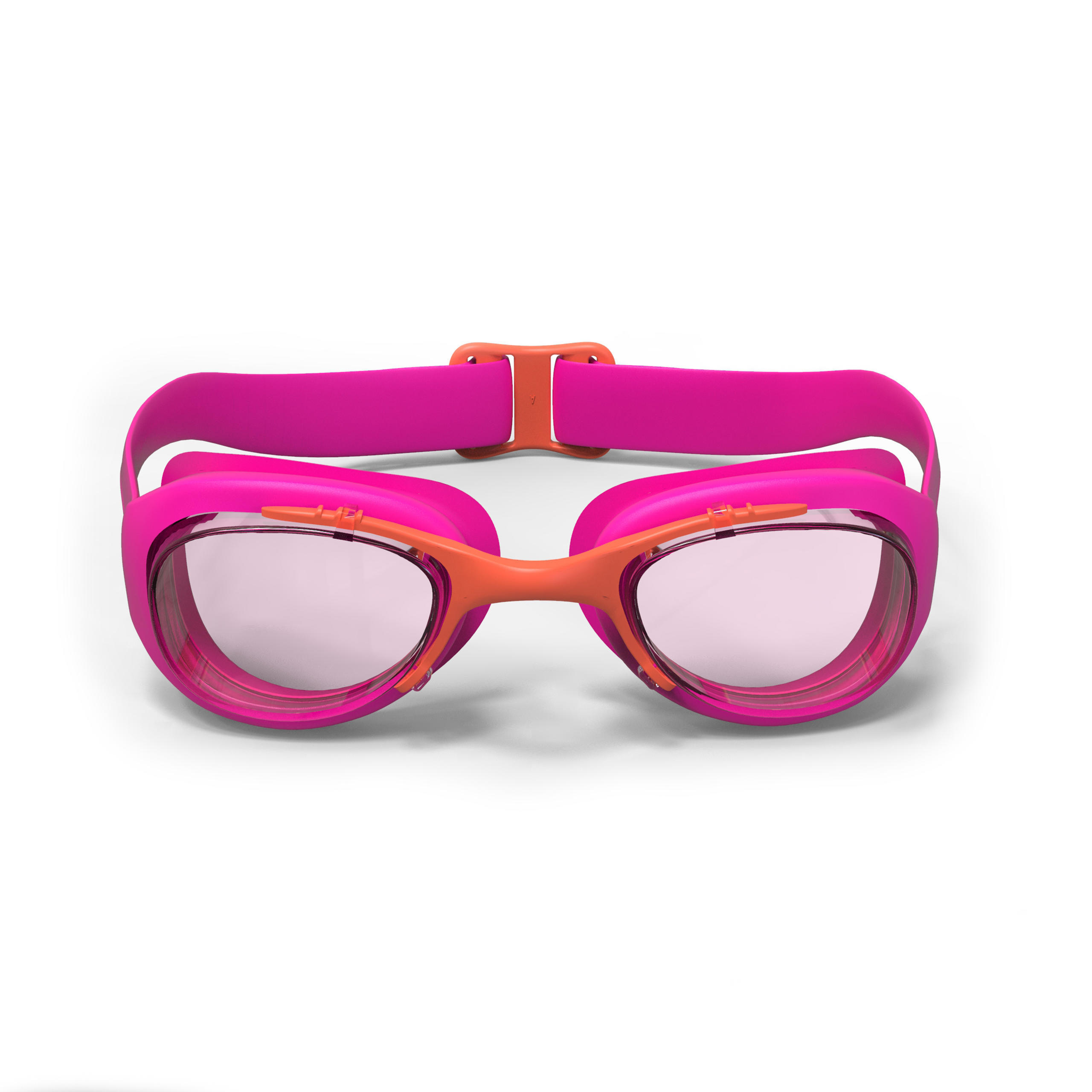 Swimming goggles XBASE - Clear lenses - Kids' size - Pink orange 3/5