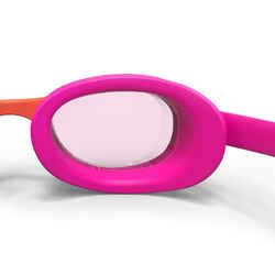 Swimming goggles XBASE - Clear lenses - Kids' size - Pink orange