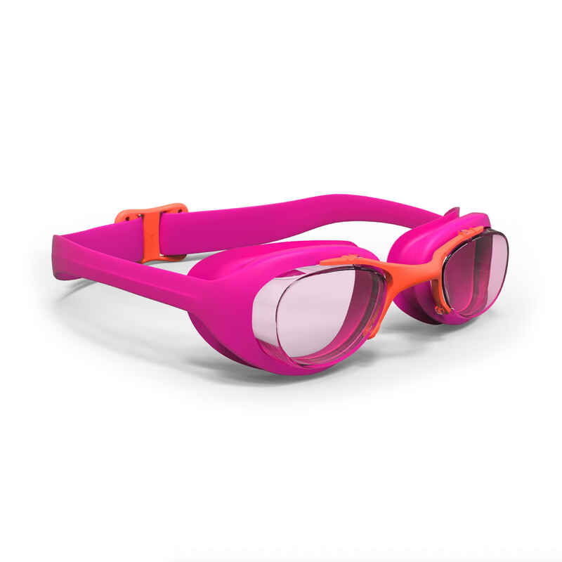 Swimming goggles XBASE - Clear lenses - Kids' size - Pink orange