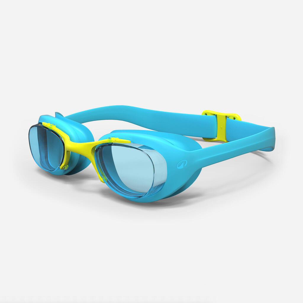Schwimmbrille Kinder klar - XBase blau/gelb 