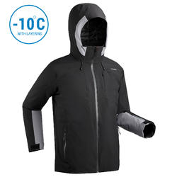 WARME SKI-JAS VOOR HEREN 500 ZWART
