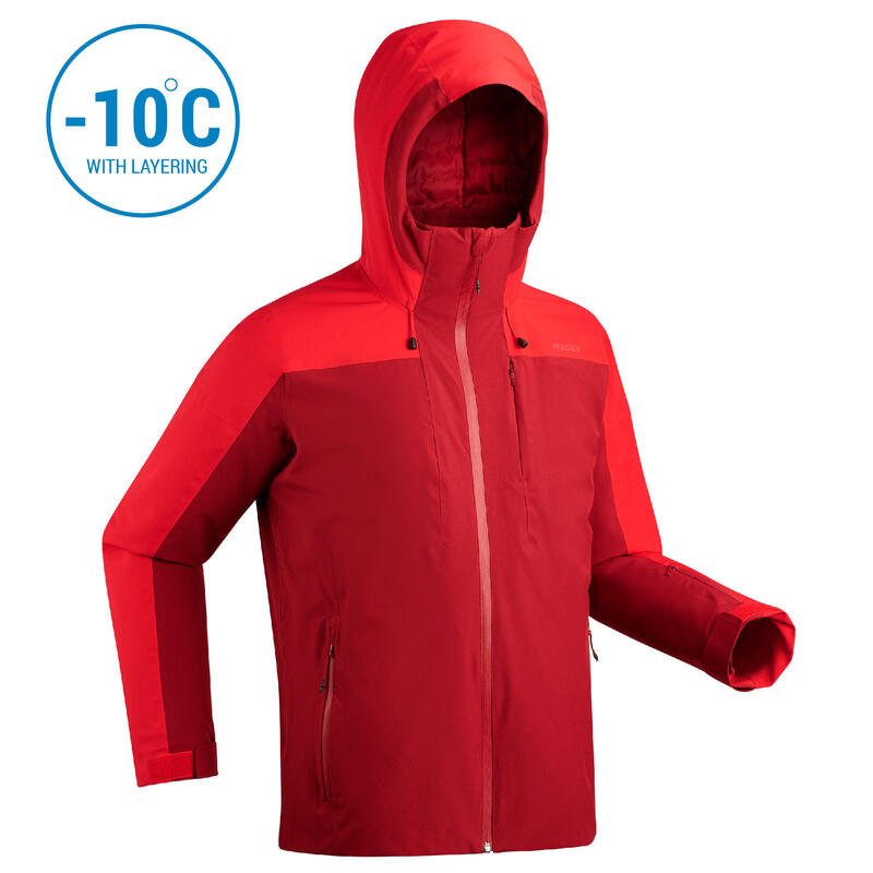 Men’s Warm Ski Jacket 500 Red
