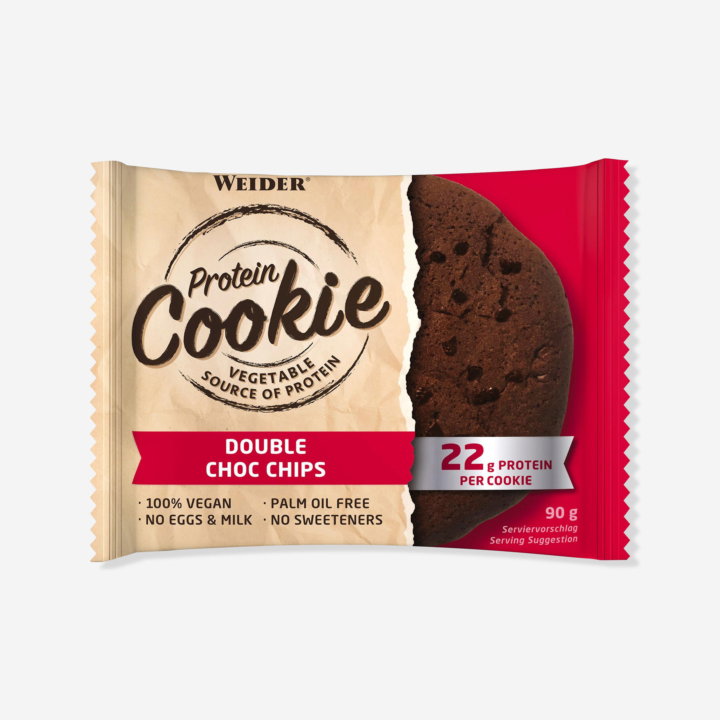 Biscuite proteic Cookie double choc chips 100% vegan 90 g WEIDER 100
