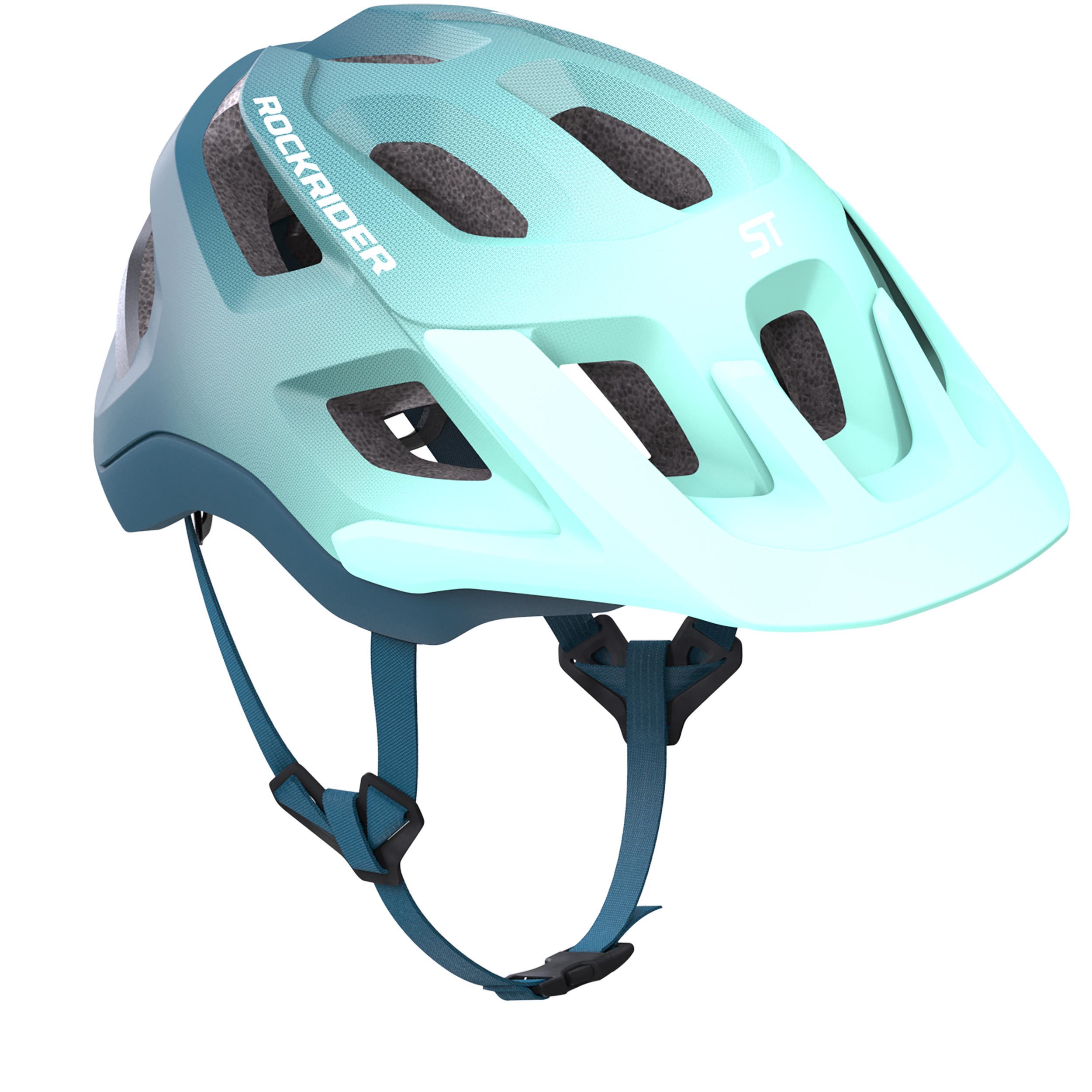 blue mountain bike helmet