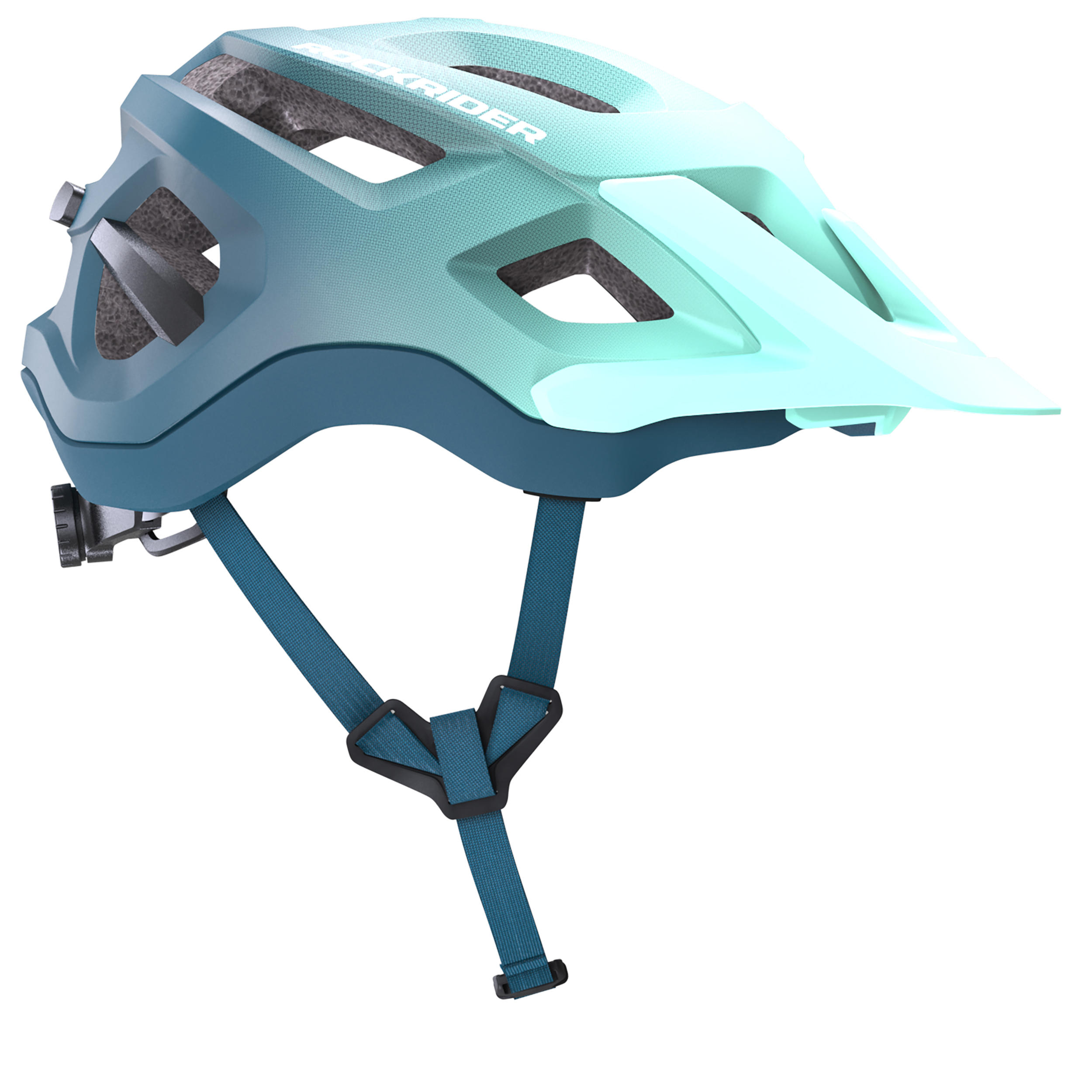 light blue bicycle helmet