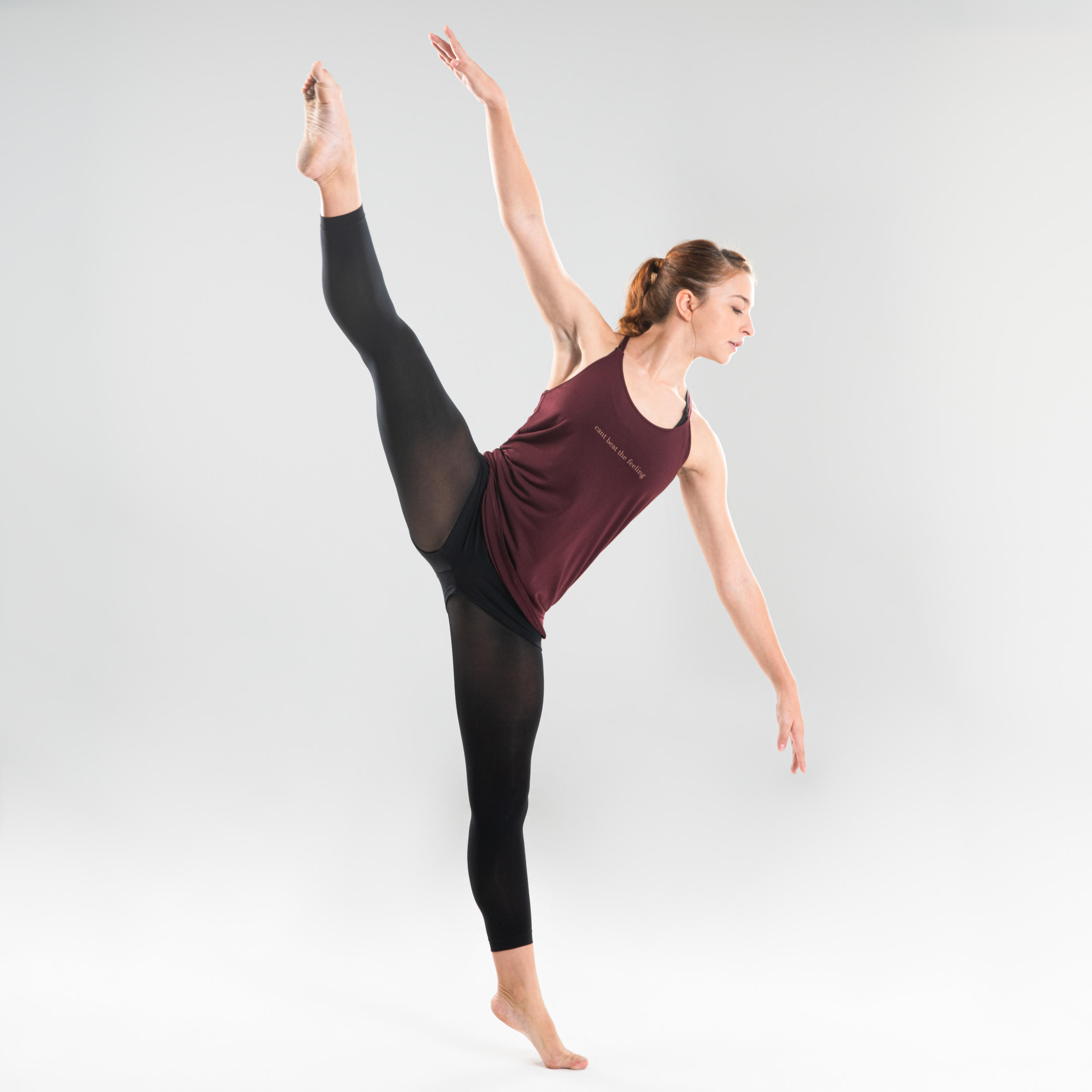 Women's Loose Modern Dance Tank Top - Burgundy 2/14