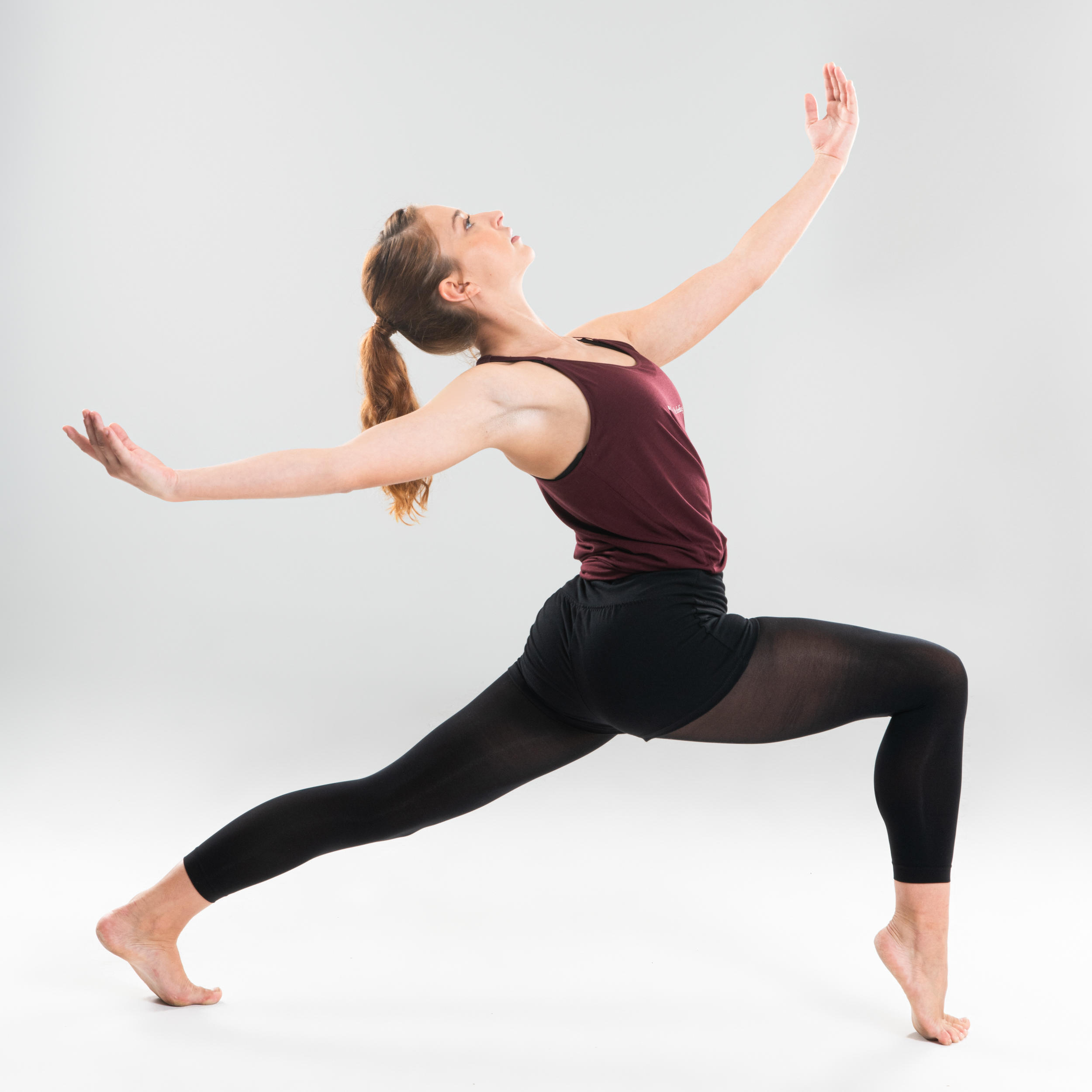 Women's Loose Modern Dance Tank Top - Burgundy 3/14
