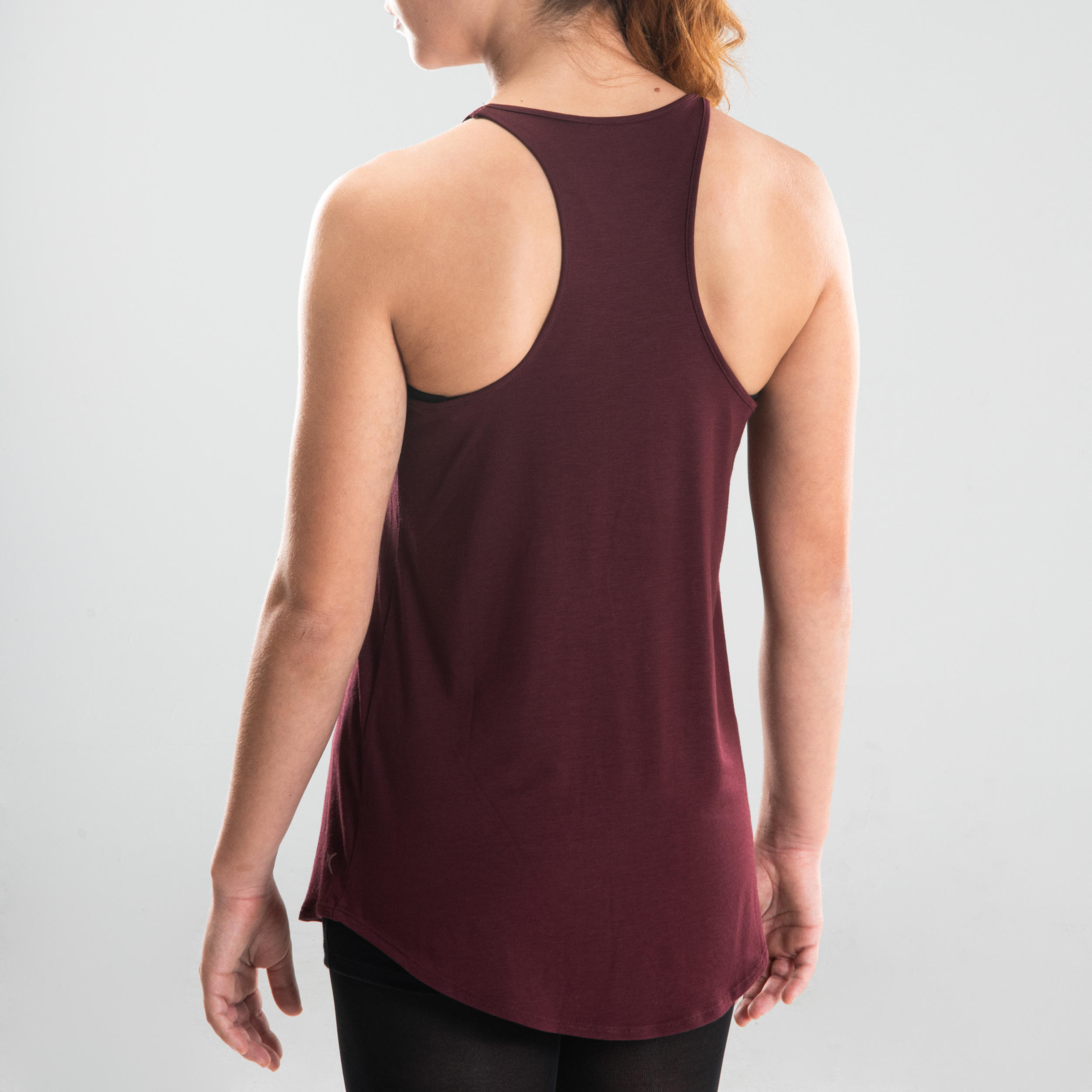 Women's Loose Modern Dance Tank Top - Burgundy 8/14