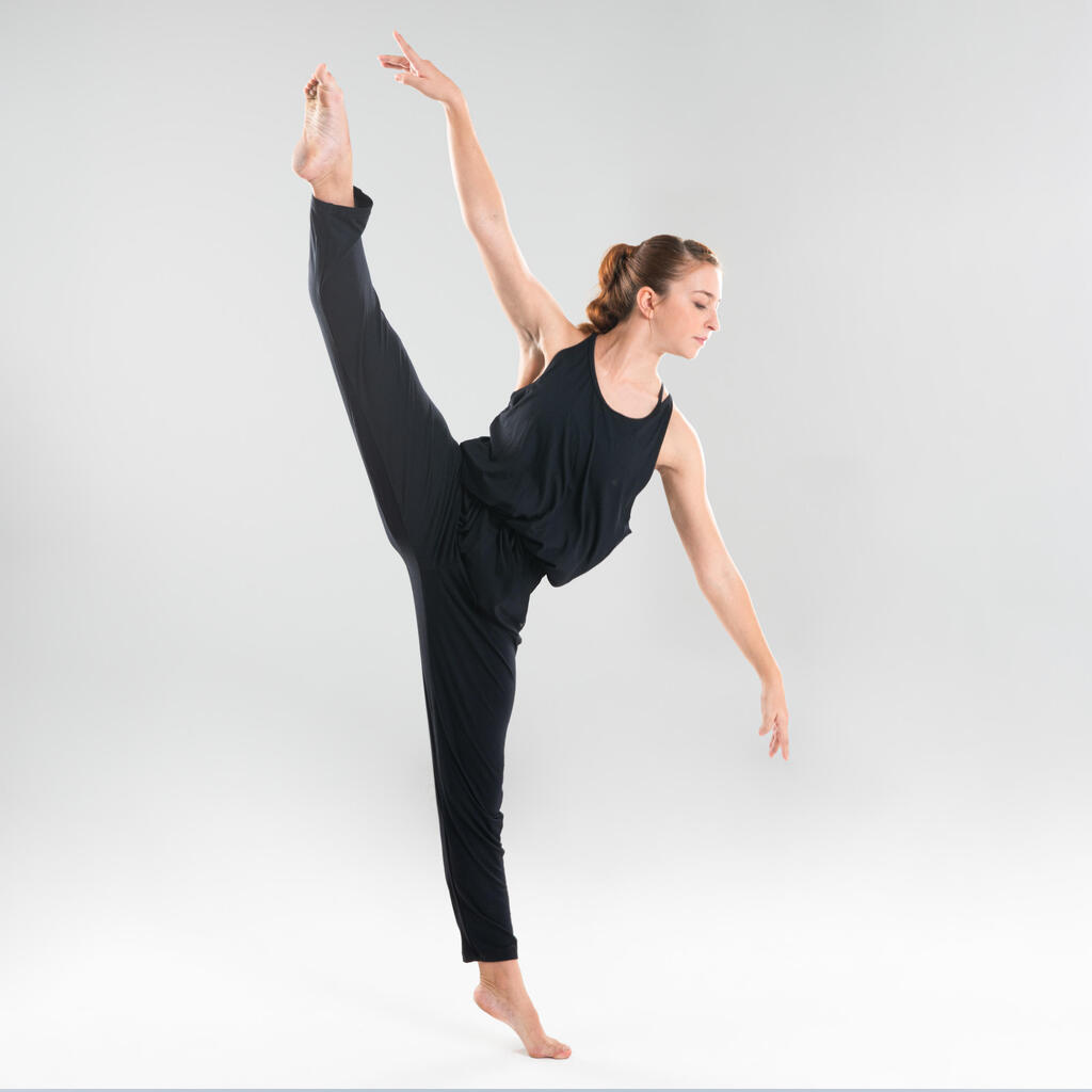 Women's Loose Modern Dance Jumpsuit - Black