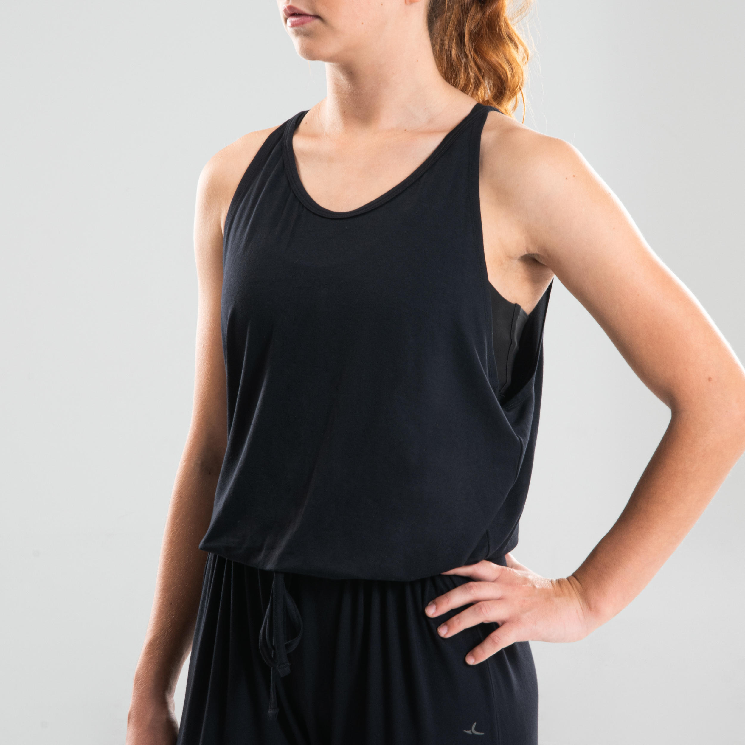 Women's Loose Modern Dance Jumpsuit - Black 4/15