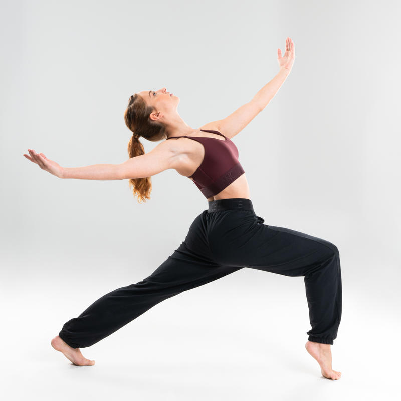 Women's Loose Modern Dance Bottoms Black Decathlon