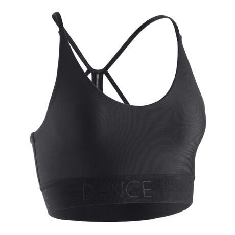Brassière danse moderne noire femme | Domyos by Decathlon