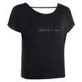 T-shirt modern dans vid modell Dam svart