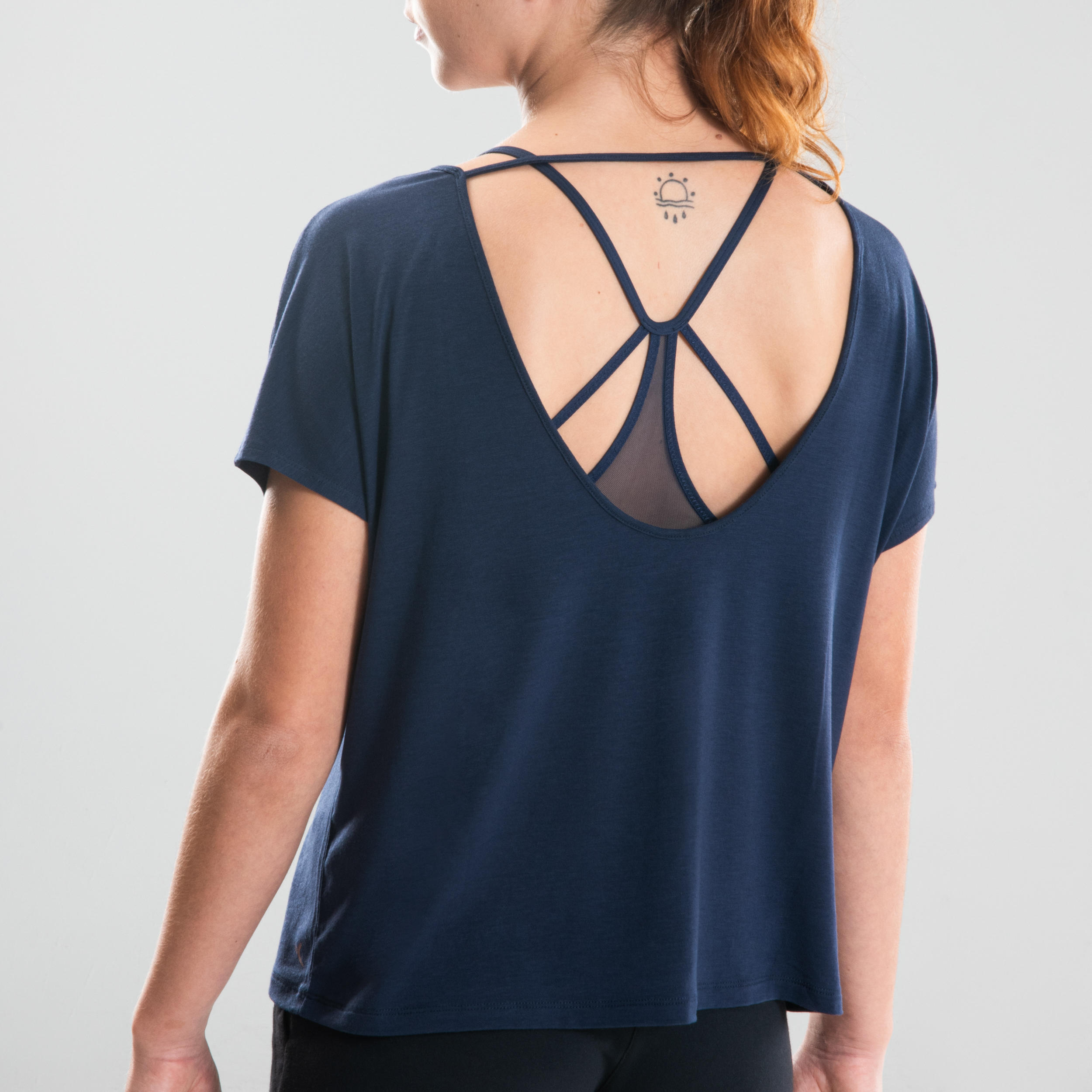 Women's Loose Modern Dance T-Shirt - Navy Blue 5/13