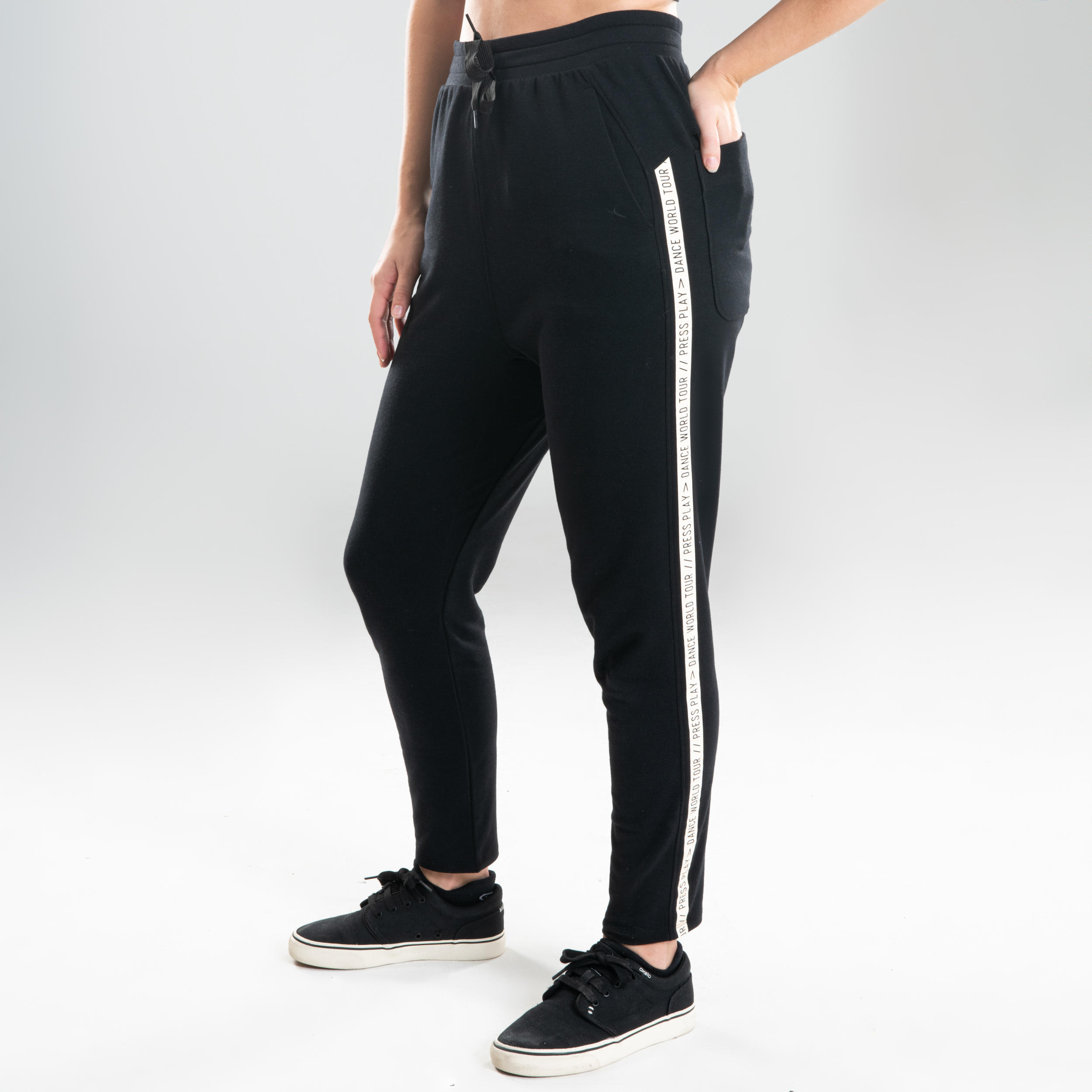 Women's Urban Dance Tapered Bottoms - Black/White Stripes 6/12