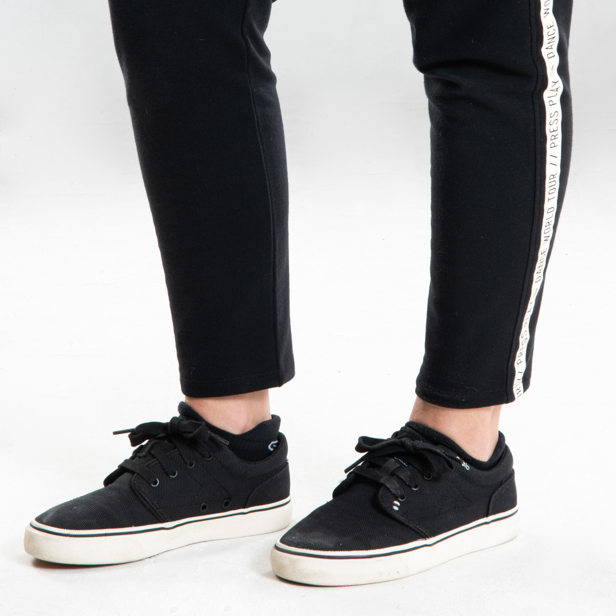 Women's Urban Dance Tapered Bottoms - Black/White Stripes 9/12