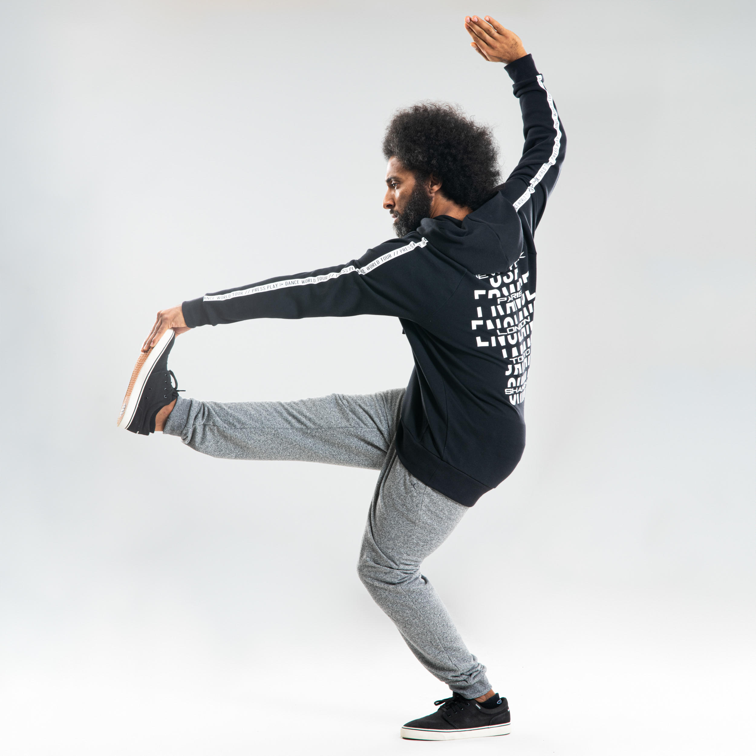 Urban Dance Hooded Sweatshirt - Black with Patterns 5/9