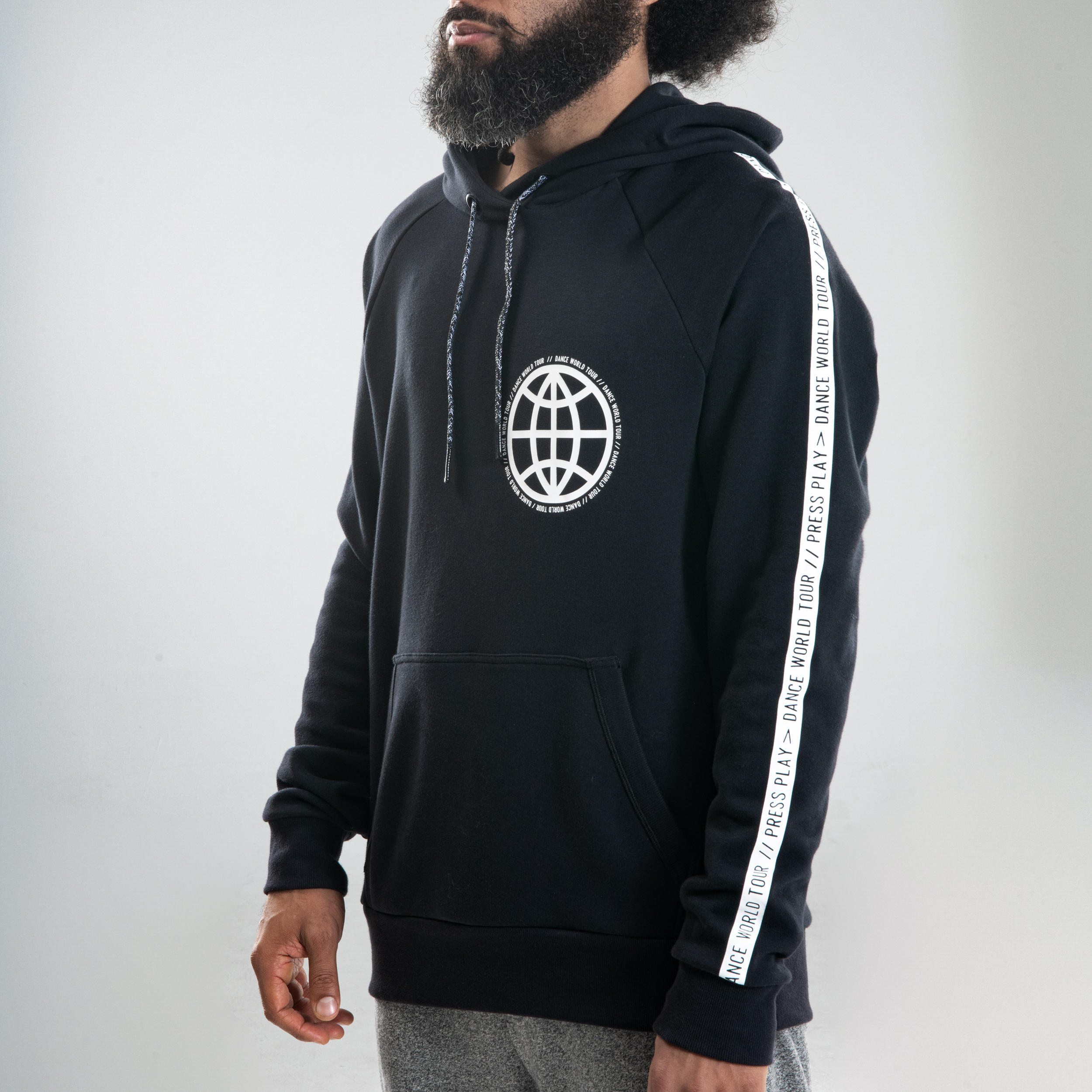 Urban Dance Hooded Sweatshirt - Black with Patterns 7/9