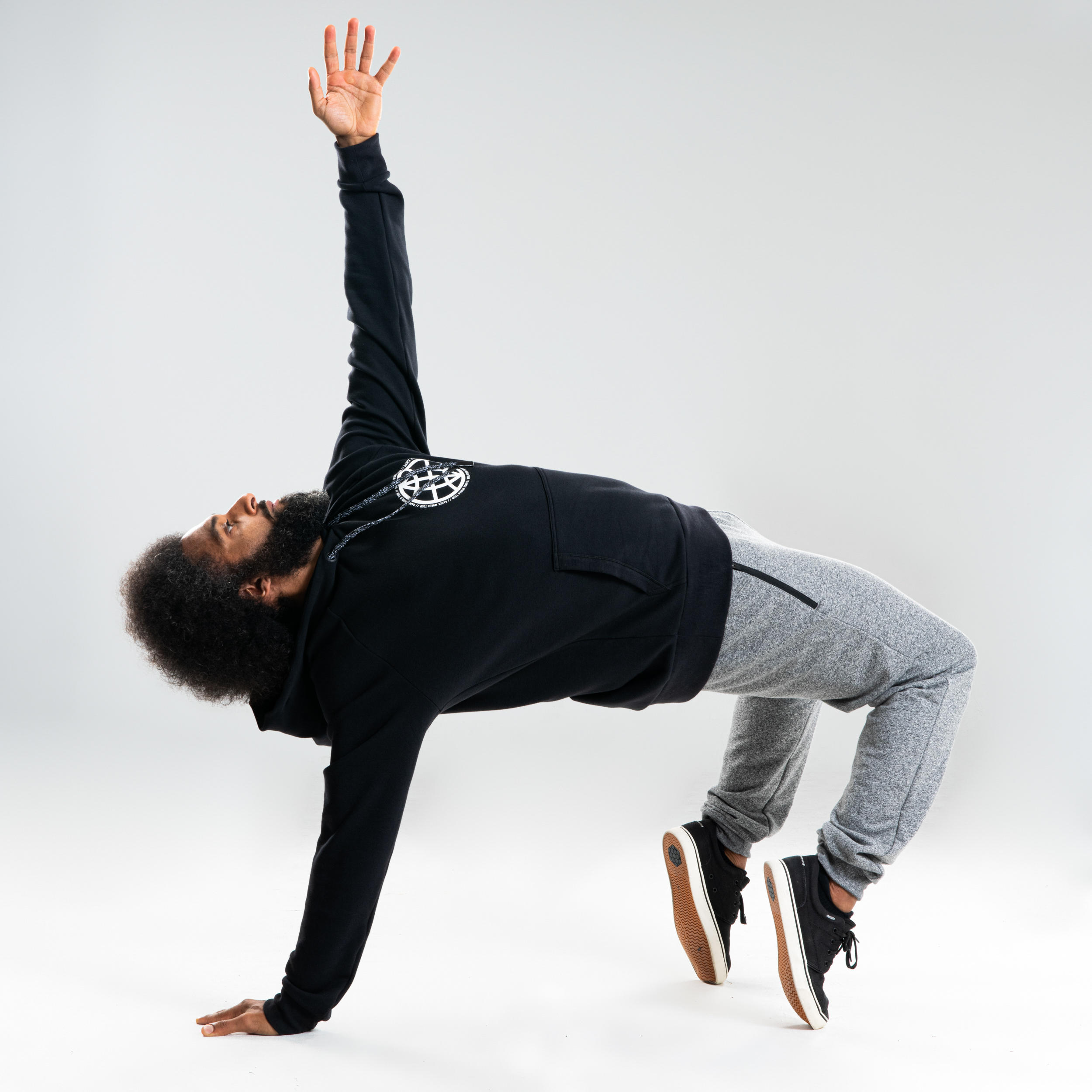 Urban Dance Hooded Sweatshirt - Black with Patterns 3/9