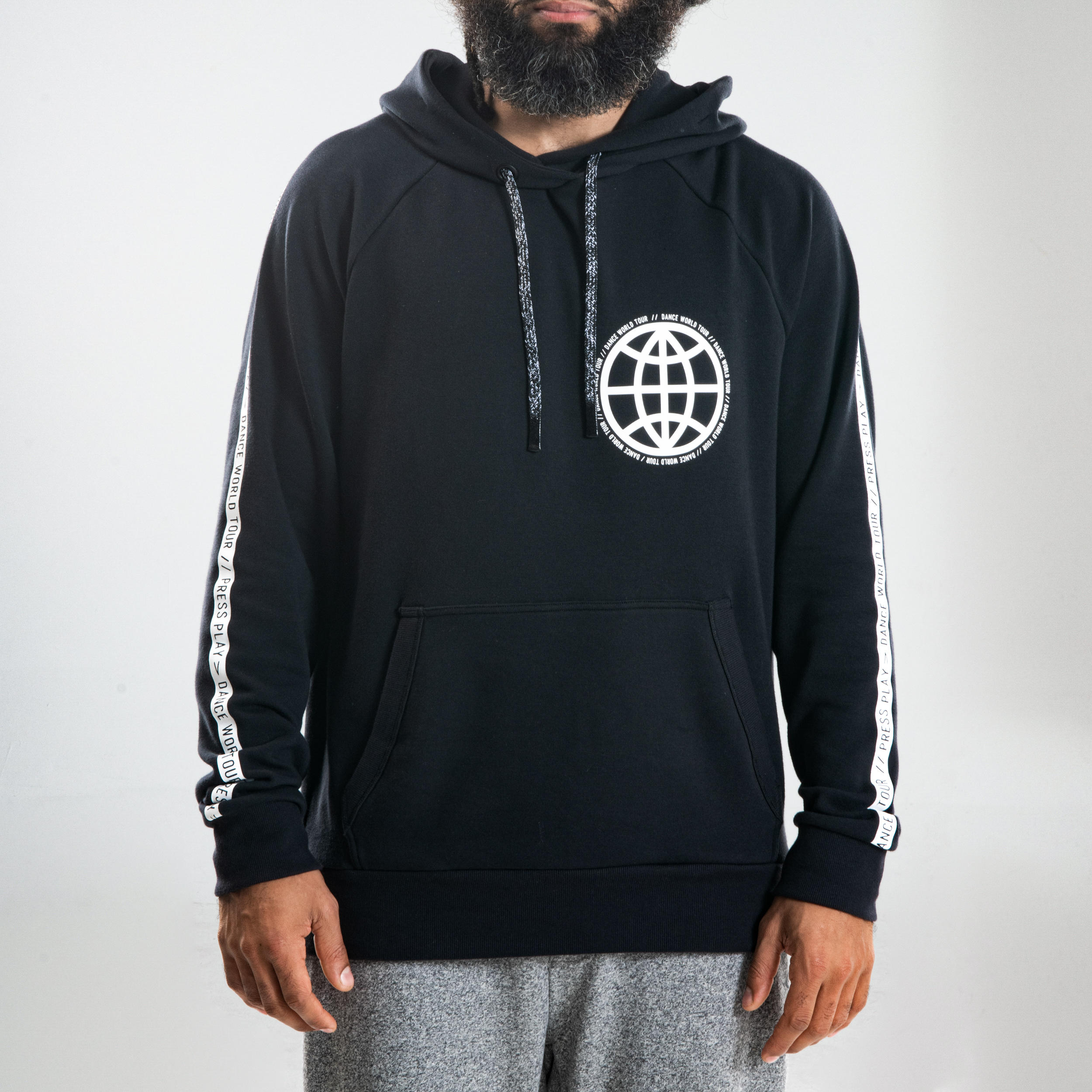 Urban Dance Hooded Sweatshirt - Black with Patterns 6/9