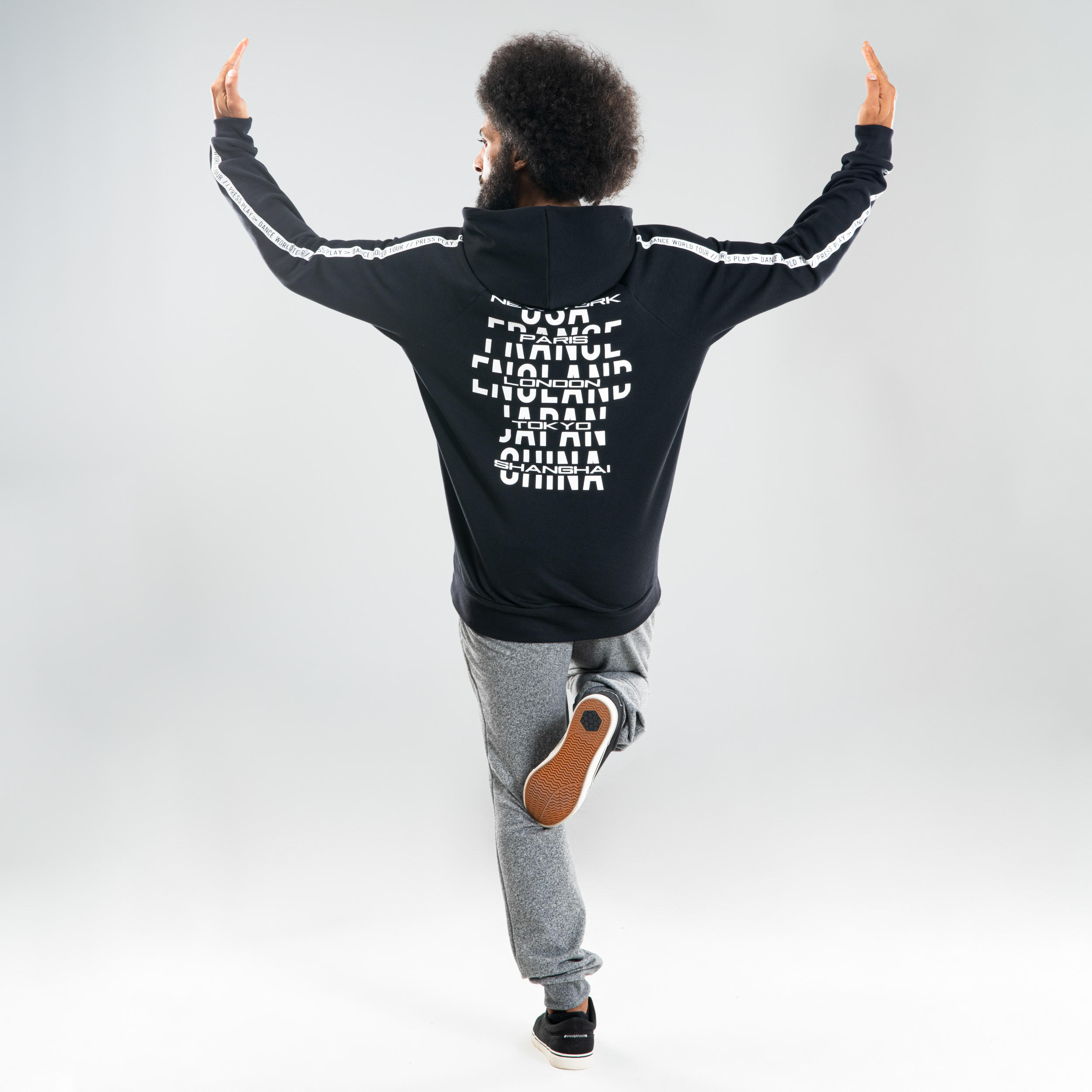 Urban Dance Hooded Sweatshirt - Black with Patterns 4/9