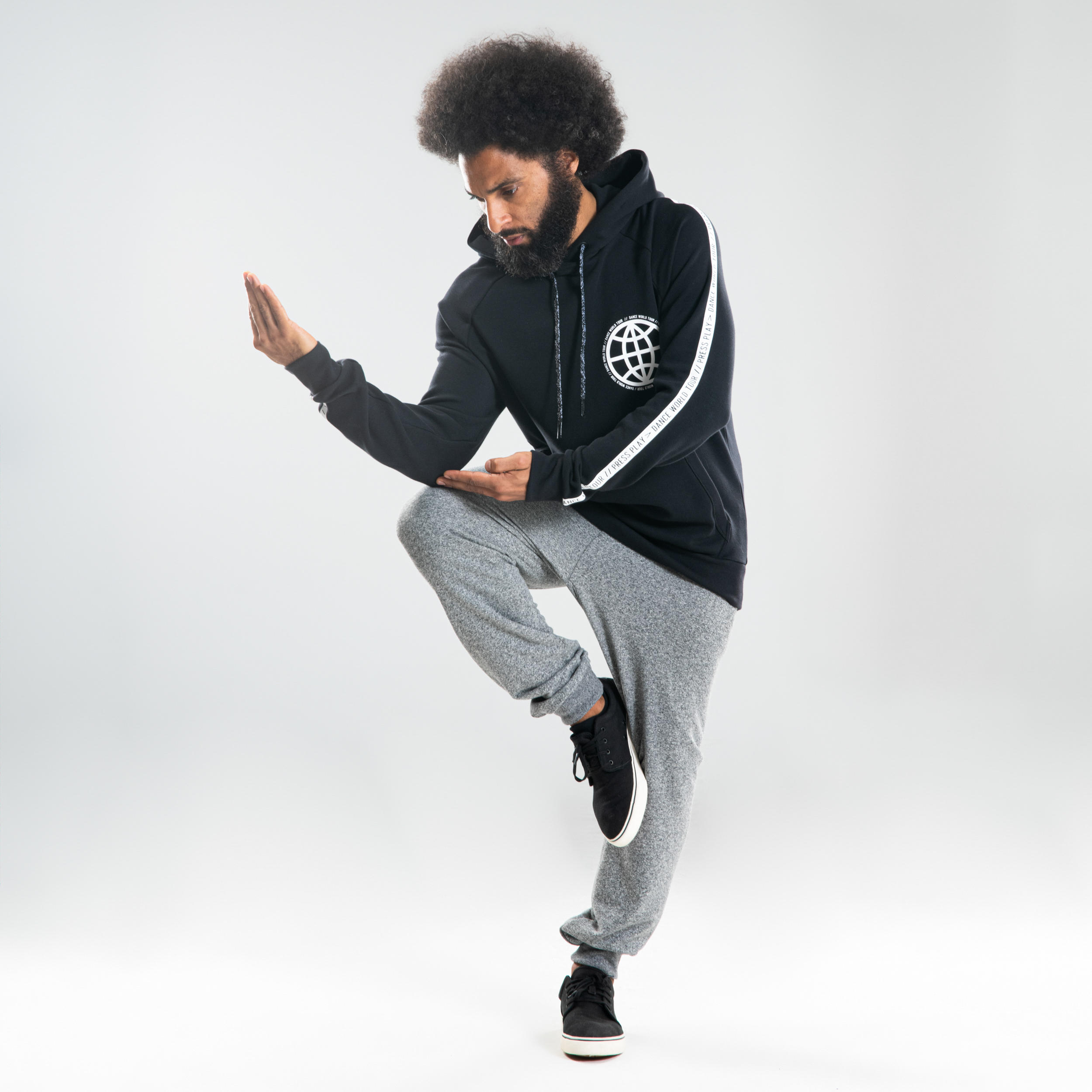 Urban Dance Hooded Sweatshirt - Black with Patterns 2/9